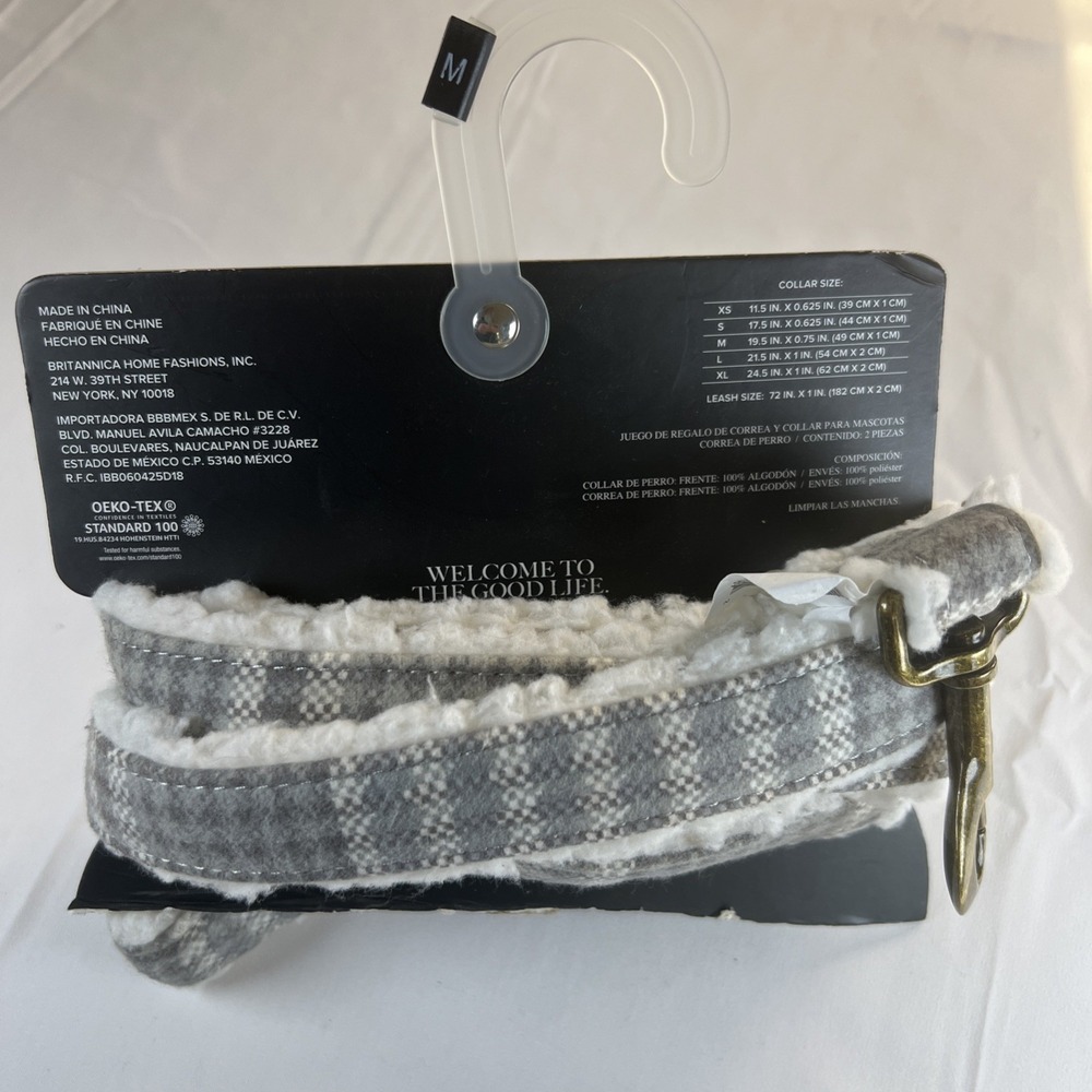 UGG New Westwood Cotton Flannel Plaid Pet Leash ONLY Size Medium NO COLLAR - Picture 2 of 6